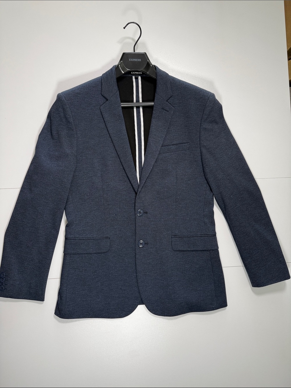 Express Men's Navy Textured Two-Button Sport Coat